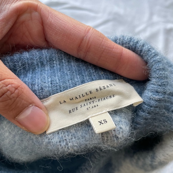 Becky Sweater Checkered Ecru / Vintage Blue XS - Picture 4 of 6